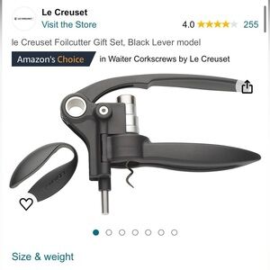 Le Creuset LM250 Lever Model Wine Opener & Foilcutter Set IN BOX!